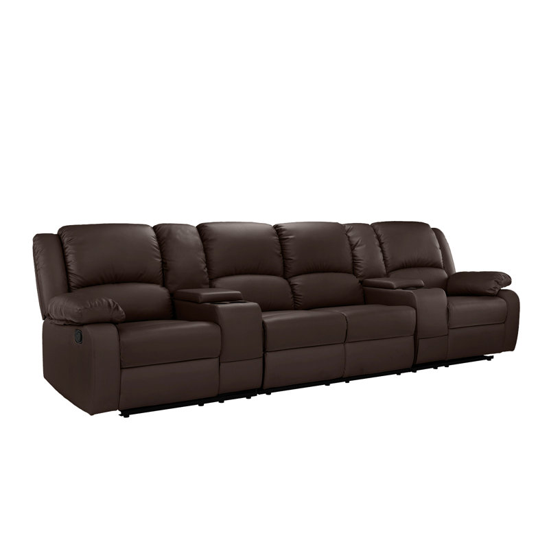 Red Barrel Studio 4 Seat Home Theater Sofa with Cup Holder Wayfair
